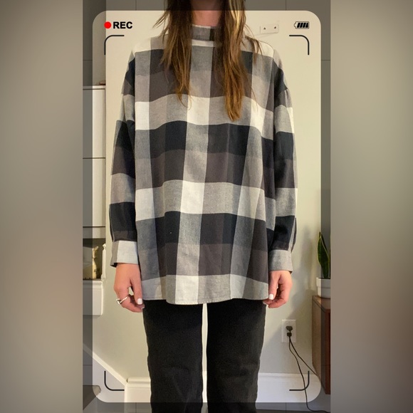 “Weekday” plaid/check shirt (no buttons!) - Picture 4 of 6